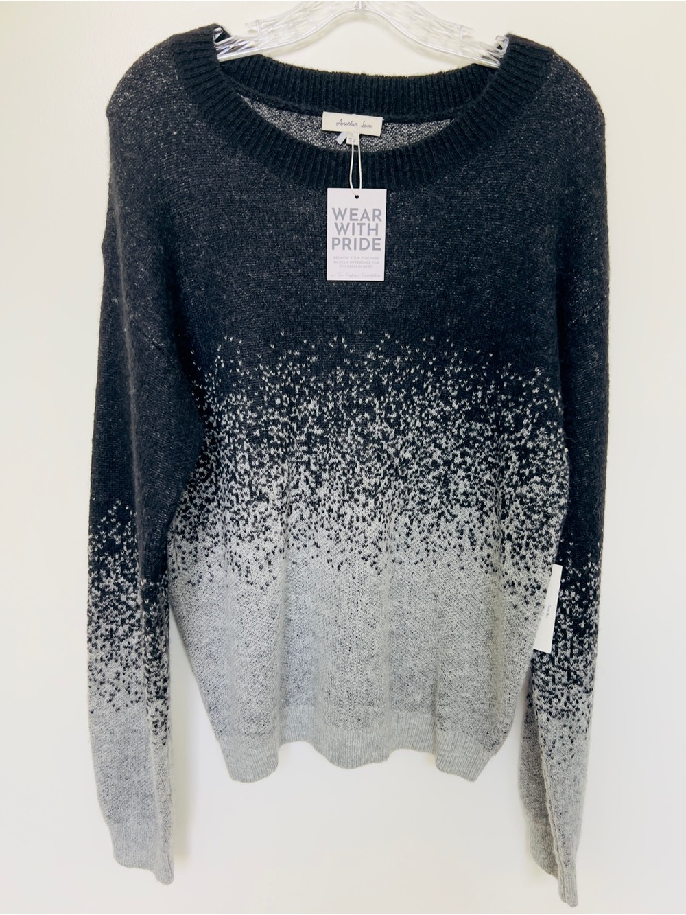 Another Love black to Gray women’s Ombre Crewneck Sweater